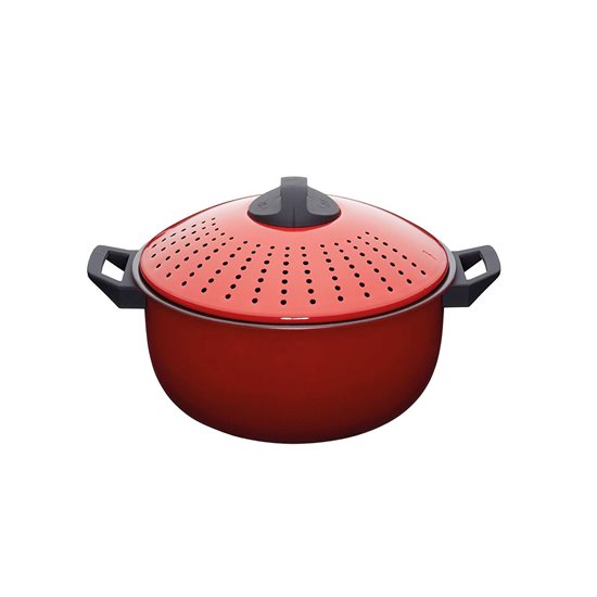 Carbon steel cooking pot for cooking pasta 4 l, red - by Kitchen Craft