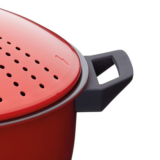 Тенджера от въглеродна стомана за варене на паста 4л, червена - от Kitchen Craft