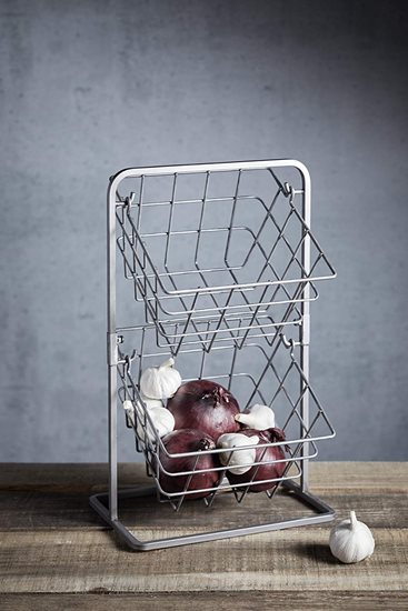 Daugiapakopis krepšelis vaisiams ir daržovėms, 25 x 22 x 41,5 cm, anglinis plienas – „Kitchen Craft“