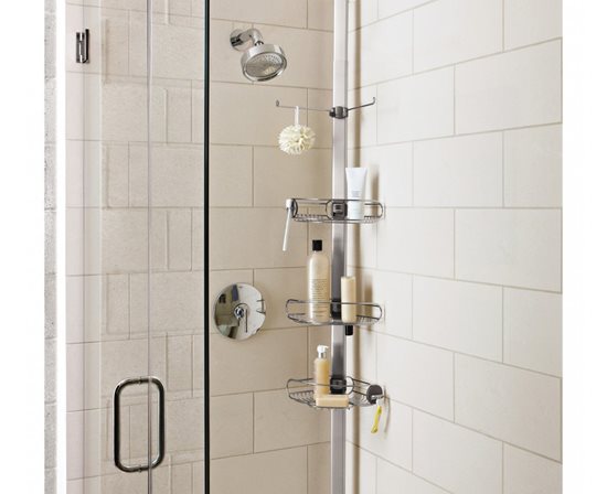 Duschkabin med hållare för badtillbehör, anodiserad aluminium - simplehuman