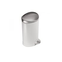 Trash can with pedal, 6 L, stainless steel, White - "simplehuman" brand