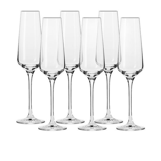 6-osaline šampanjaklaasi komplekt, valmistatud kristallilisest klaasist, 180ml, "Avant-Garde" - Krosno