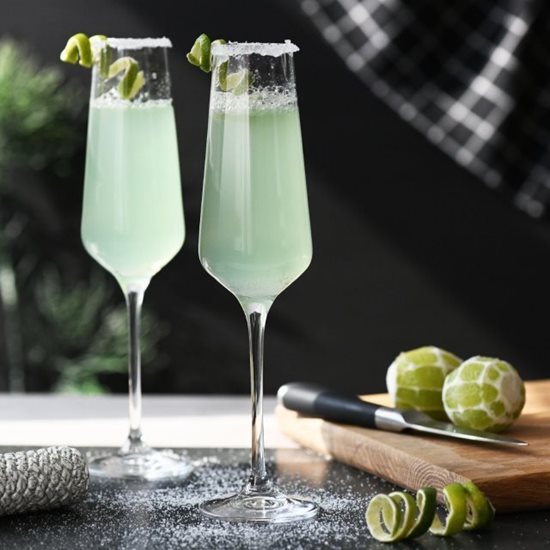 6-delt champagneglassæt, lavet af krystallinsk glas, 180ml, "Avant-Garde" - Krosno