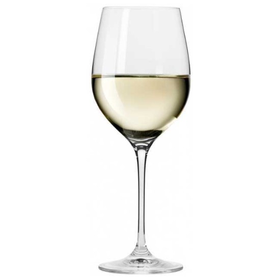 Valge veiniklaaside komplekt 6 tk, kristallklaasist, 370ml, HARMONY - Krosno