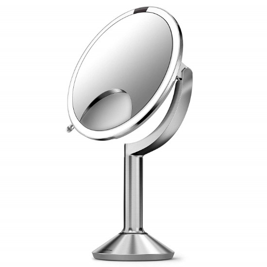 Espejo de maquillaje con sensor, 23 cm, Brushed Stainless Steel - simplehuman