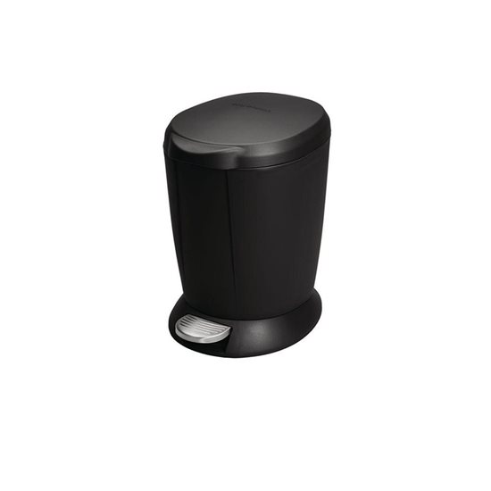 Trash can, round, with pedal, 6 L, plastic, black - simplehuman