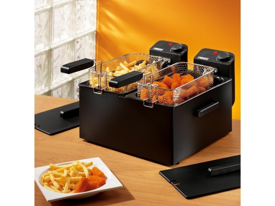 2-compartment fryer, 6 l, 2 x 1800 W, black colour - Princess brand