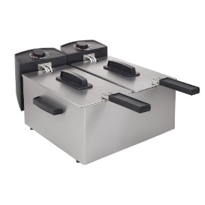 2-compartment fryer, 6 l, 2x1800 W, silver - Princess brand