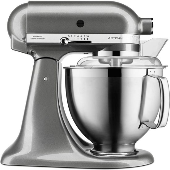 Statīvs maisītājs ar noliektu galvu, 4,8 l, modelis 185, Artisan, Medallion Silver — KitchenAid