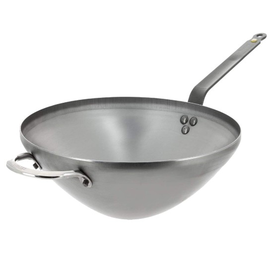 Pánev wok "Mineral B", ocel, 40 cm - značka "de Buyer".