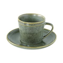 Teacup with saucer, 225 ml, green, "Essential" - Nuova R2S