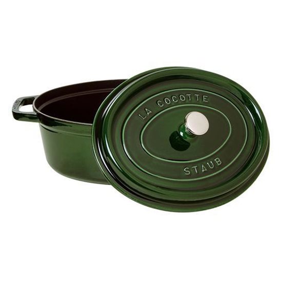 Oval Cocotte cooking pot, cast iron, 31cm/5.5L, Basil - Staub


