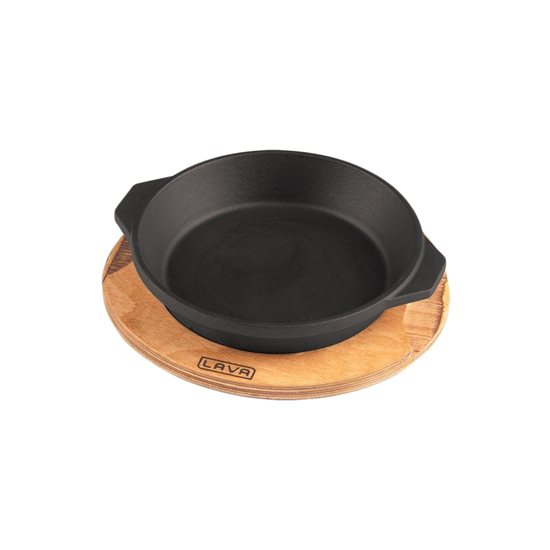 Round serving tray with wooden stand, 15.3 cm - LAVA brand