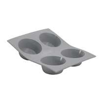Silicone mold for 4 muffins, 21 cm x 17.6 cm - "de Buyer" brand