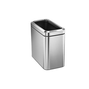Trash can, 10 L, stainless steel, Slim - simplehuman