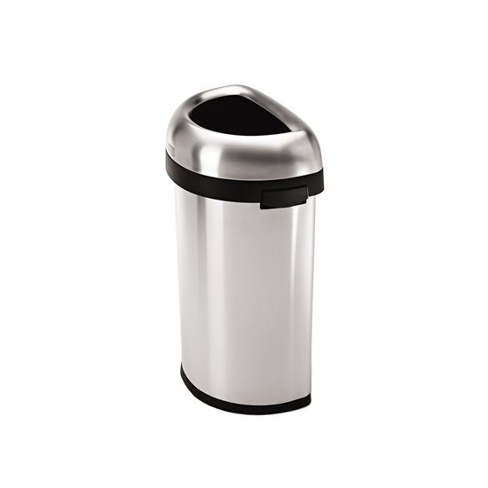 Puolipyöreä roskakori, 60 L, ruostumaton teräs - simplehuman