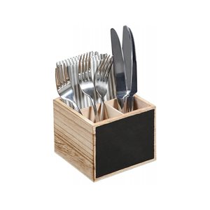 Cutlery holder, paulownia wood, 12 x 12 cm - Kesper
