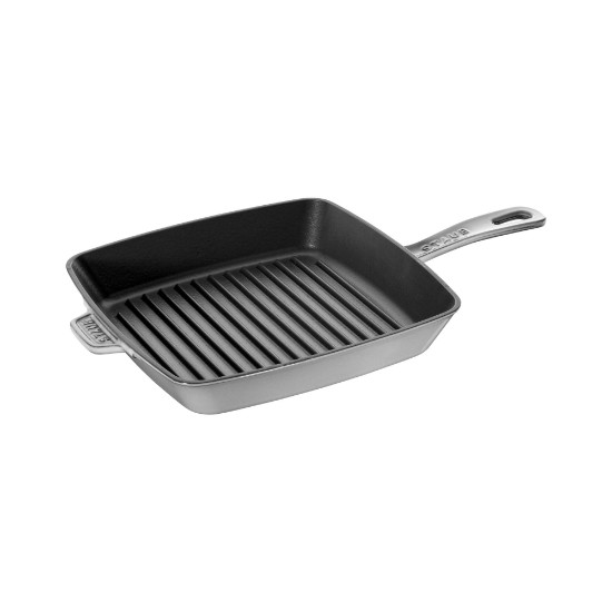 Szögletes grill serpenyő, öntöttvas, 26 cm, Graphite Grey - Staub