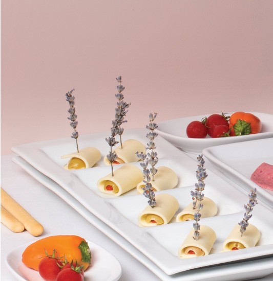"Gastronomi" tallrik för servering aptitretare 40 x 14 cm - Porland 