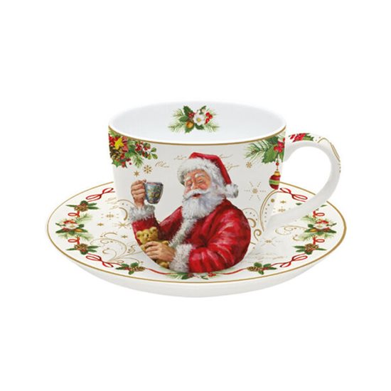 "Magic Christmas" tabaklı çay bardağı, 200 ml, Kırmızı - Nuova R2S