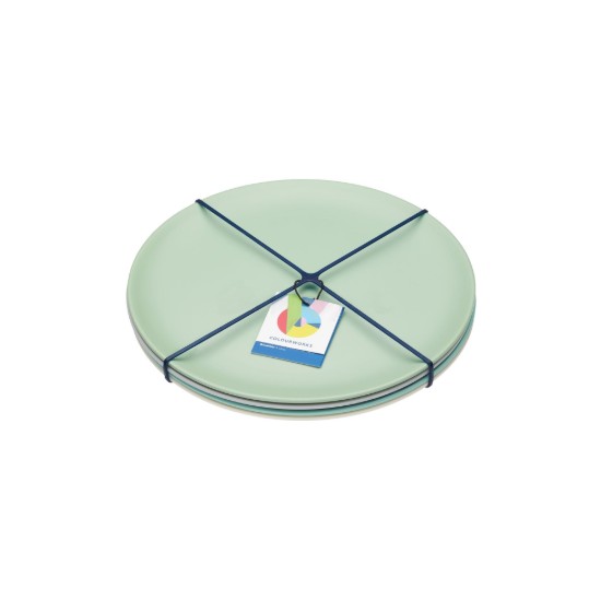 Conjunto de 4 pratos de jantar, melamina, 23 cm - Colourworks