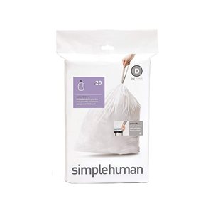 Trash bags, code D, 20 L / 20 pcs, plastic - simplehuman