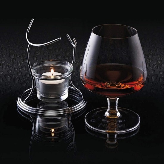 Držiak s pohárom na brandy, vyrobený zo skla, 350 ml - BarCraft