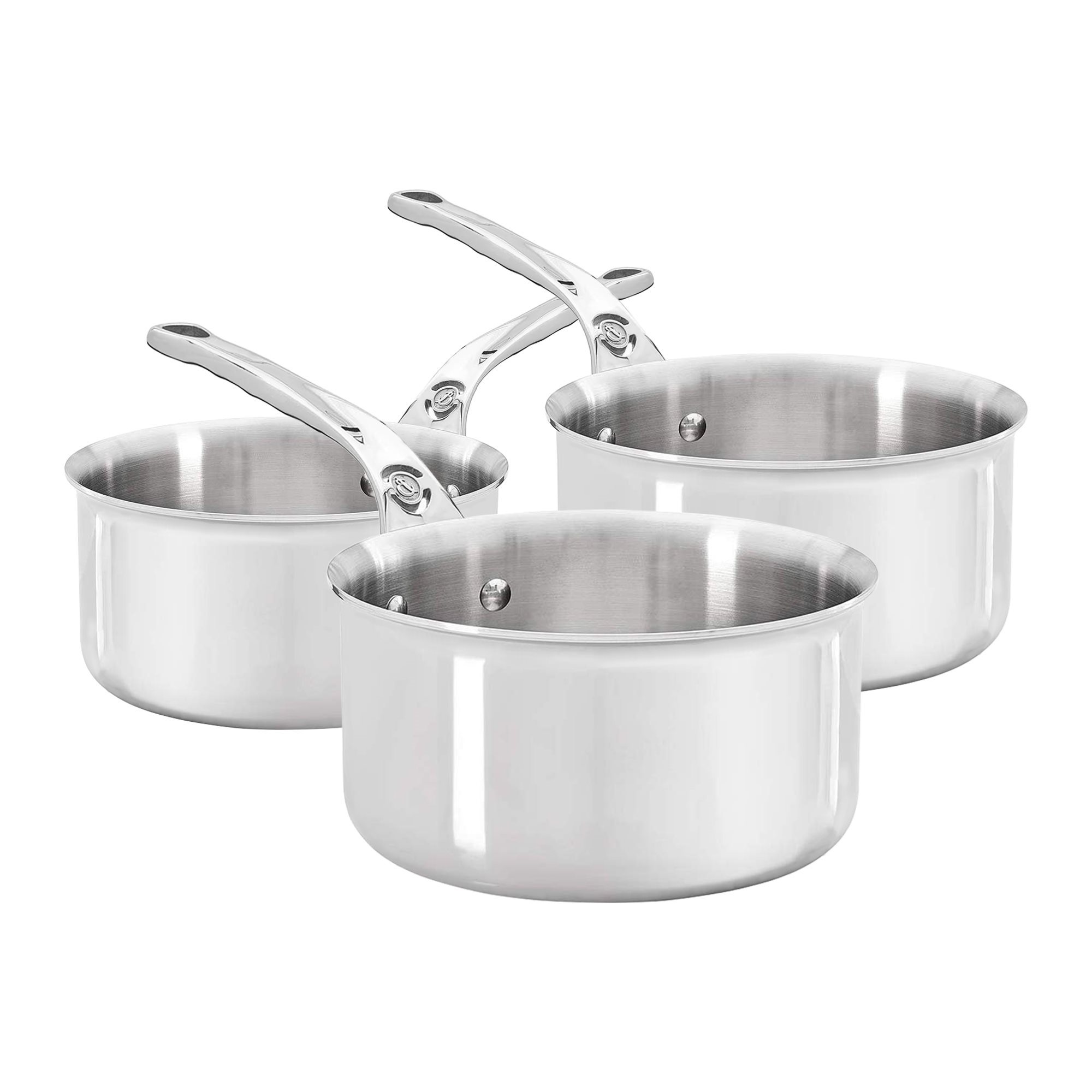 Set of 3Affinity saucepans, stainless steel - de Buyer brand
