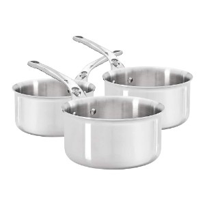 Set of 3"Affinity" saucepans,  stainless steel - "de Buyer" brand