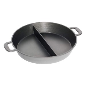 Deep frying pan with 2 compartments, aluminum, 50 cm - AMT Gastroguss