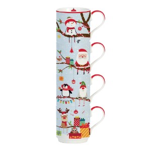 Súprava 4 porcelánových hrnčekov, 275 ml, "Christmas Tree" - Nuova R2S