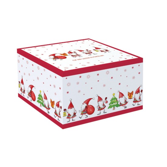 Porcelanasta skodelica za čaj s krožničkom, 250 ml, "Christmas Gnomes" - Easy Life