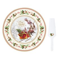 Cake platter with spatula, 32 cm, "Christmas Time" - Nuova R2S