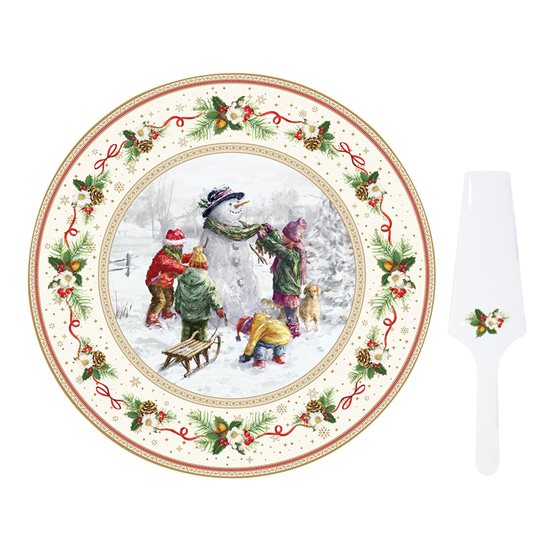 Platter tal-kejk bl-ispatula, 32 ċm "Christmas Time" - Nuova R2S