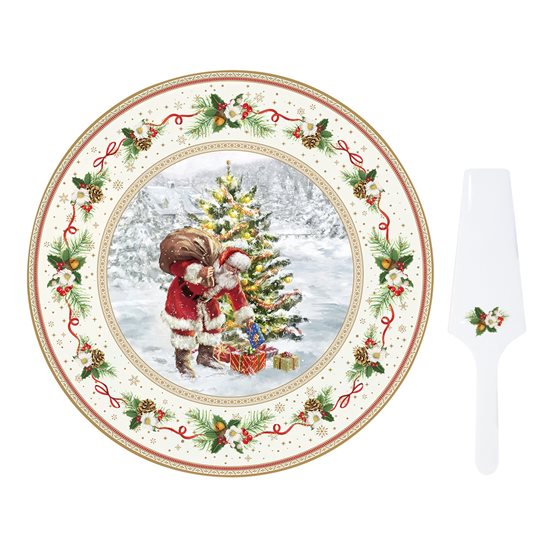 Tortový tanier so špachtľou, 32 cm "Christmas Time" - Nuova R2S