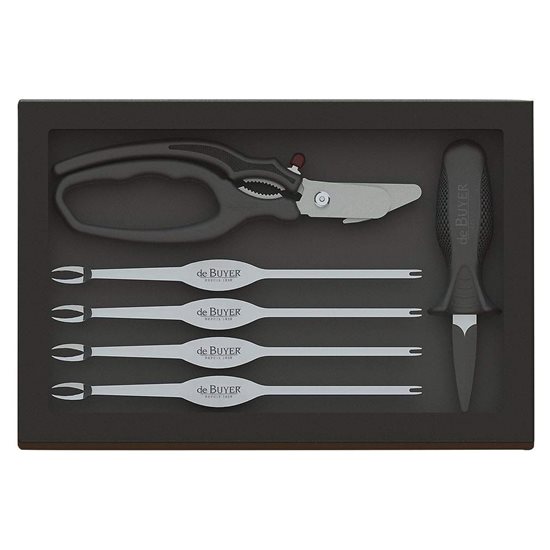 6-piece seafood serving set - "de Buyer" brand