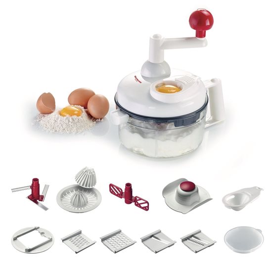 Mini manuel foodprocessor, rødt håndtag - Westmark