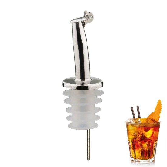 Set of 2 free flow bottle pourer spouts, with flap, "Inox Gastro"- Westmark