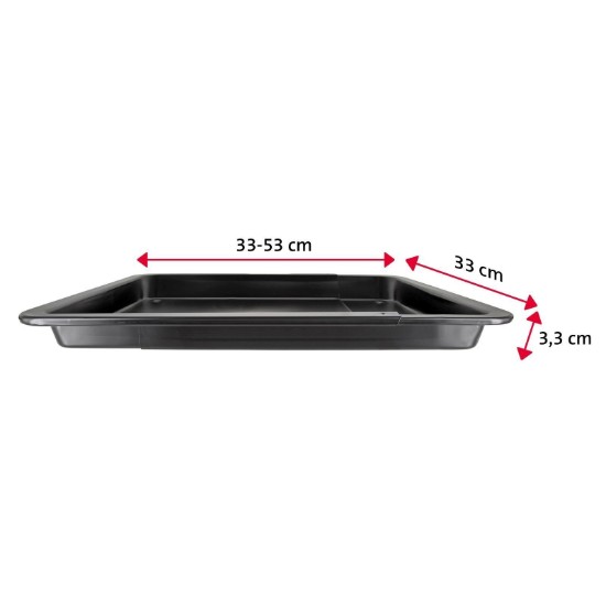 Expandable oven tray, 33 x 33-53 cm, steel - Westmark