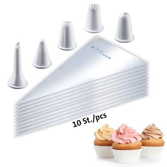 10-piece pastry piping bag set, 5 nozzles - Westmark