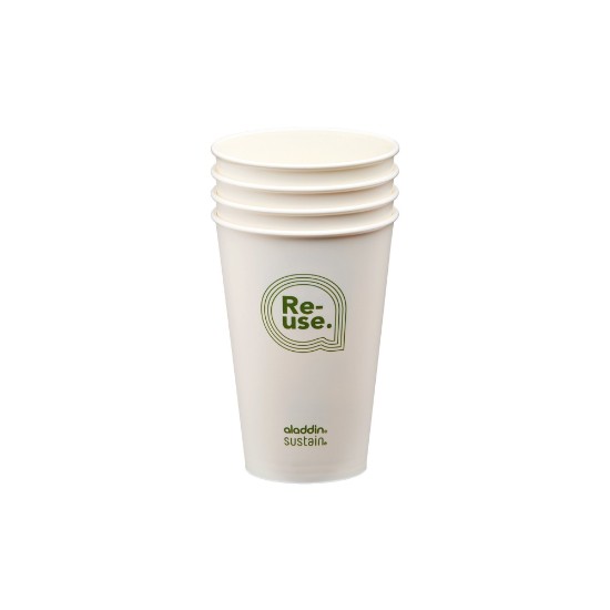 Set de 4 vasos Re-Use con tapa, 350 ml - Aladdin