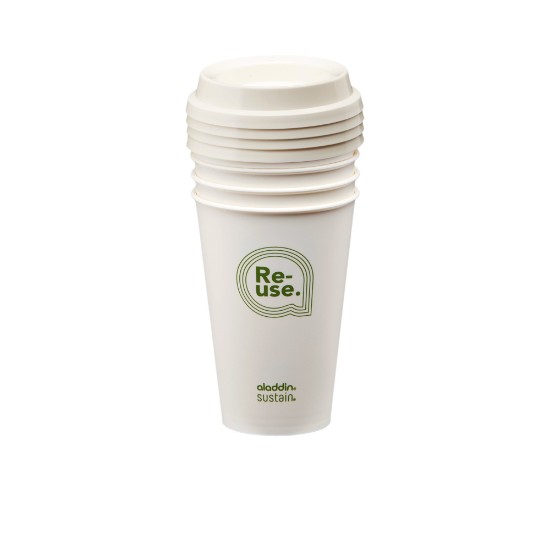 Set de 4 vasos Re-Use con tapa, 350 ml - Aladdin