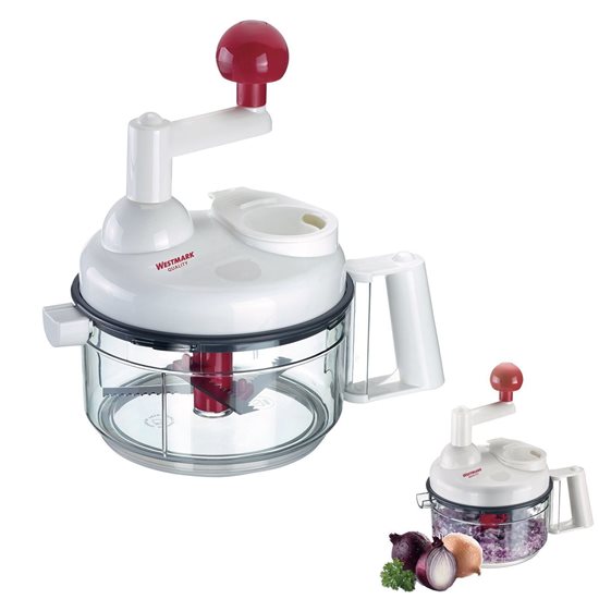 Mini manual food processor, red handle - Westmark