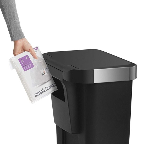 Pedal trash can, 45 L, plastic - simplehuman