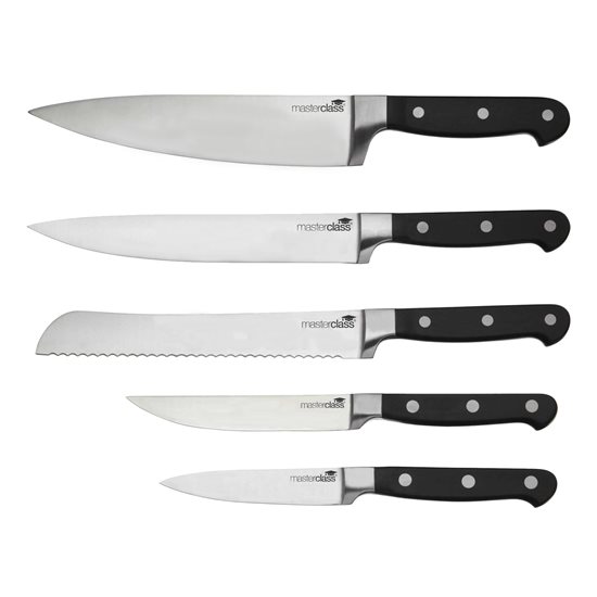 Set of 6 knives, with holder made from oak wood - Kitchen Craft