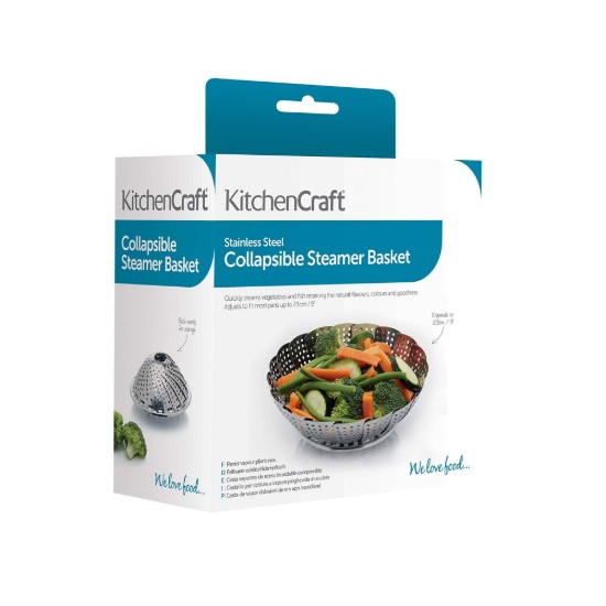 Regulējams grozs gatavošanai ar tvaiku, 23 cm, nerūsējošais tērauds - Kitchen Craft