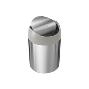 Tabletop mini trash can, 1.5 L, stainless steel - simplehuman