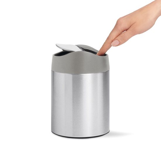 Masaüstü mini çöp kutusu, 1,5 L, paslanmaz çelik - simplehuman