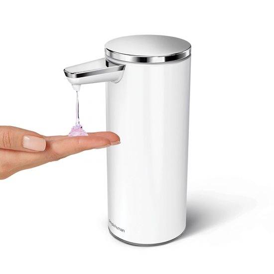 Dispenser met sensor, voor vloeibare zeep, 266 ml, wit roestvrij staal - merk "simplehuman"