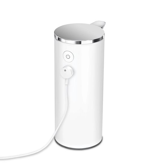 Dispenser med sensor, för flytande tvål, 266 ml, vitt rostfritt stål - märke "simplehuman"